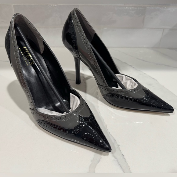 NEW IN BOX Guess by Marciano Chevonne Black and Gray Patent Heels - Picture 7 of 7